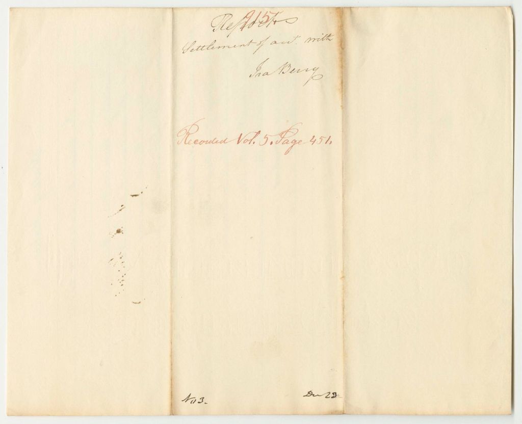 Miniature of Report 915: Report Settling the Account With Ira Berry, Agent for Building the Argyle Road