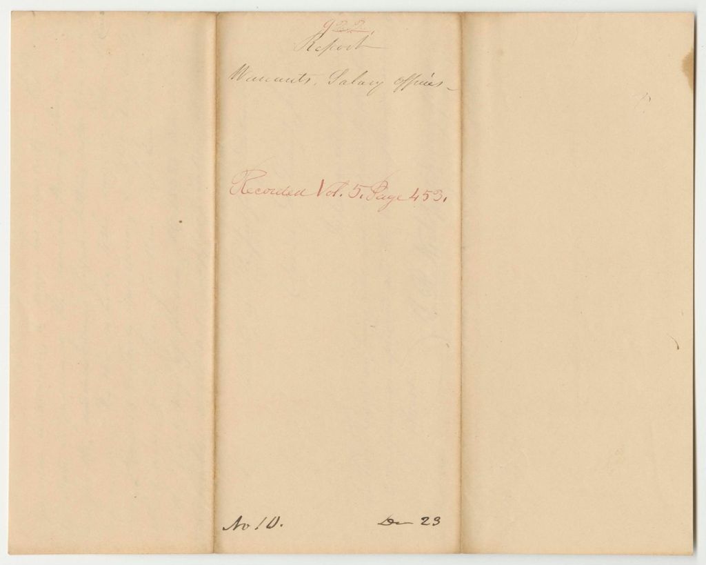 Miniature of Report 922: Warrant on Salaries