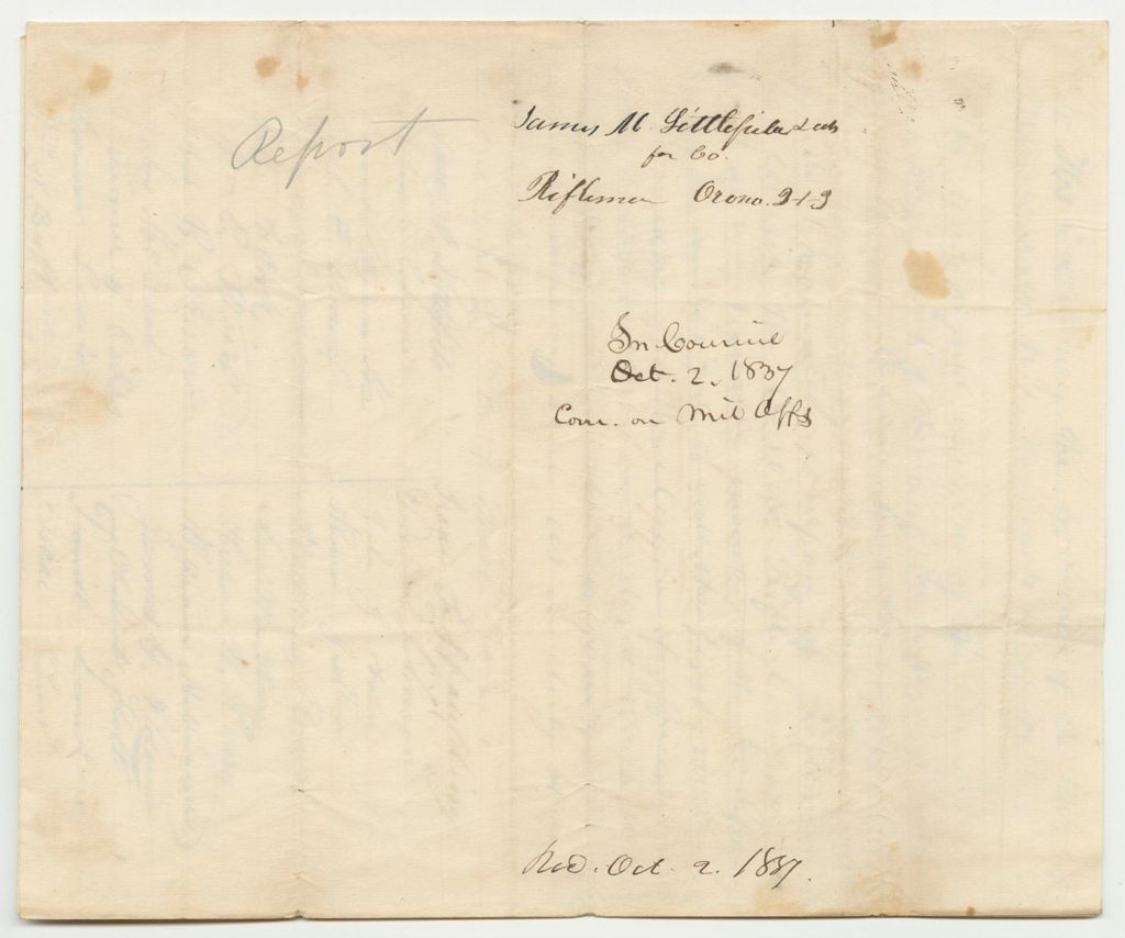 Miniature of Petition of James M. Littlefield and Others for the Organization of a Company of Riflemen in Orono