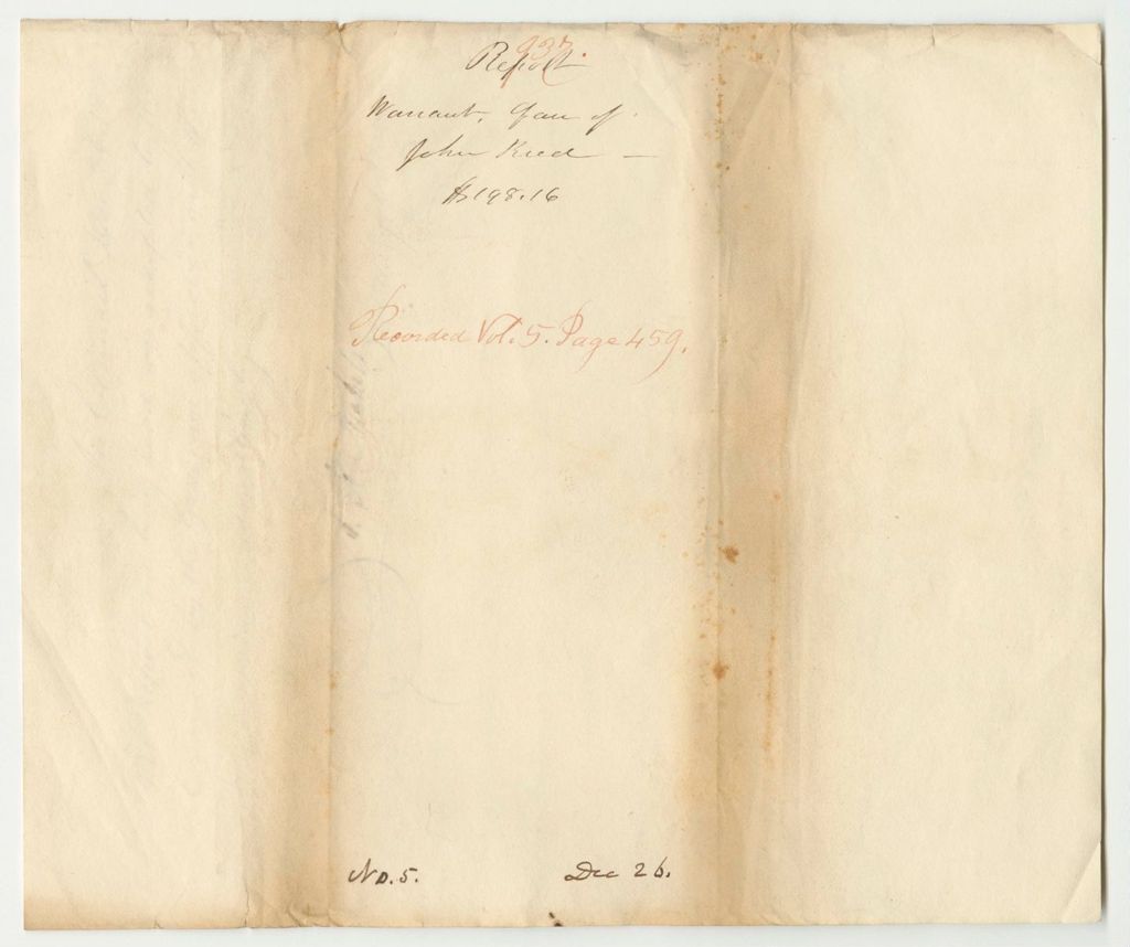 Miniature of Report 937: Warrant in Favor of John Reed, Superintendant of Public Buildings