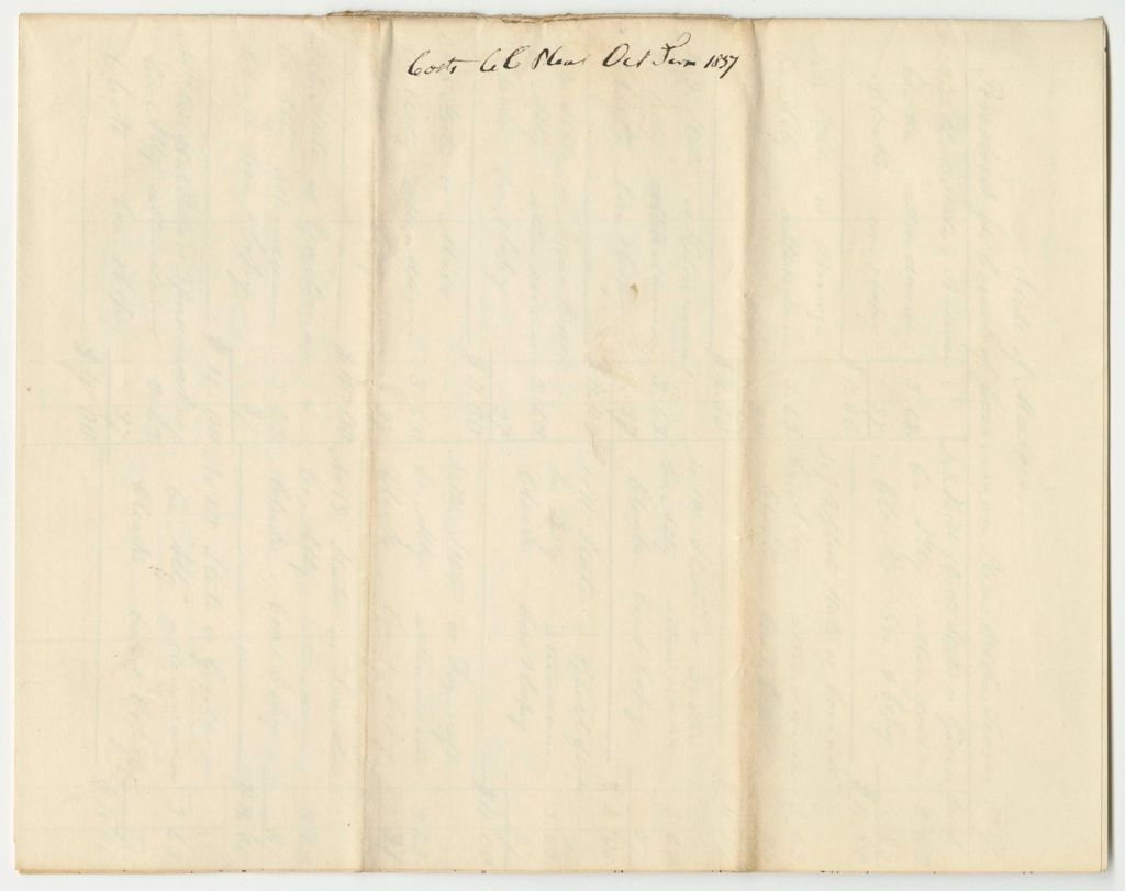 Miniature of Bills of Cost at the Court of Common Pleas in Penobscot County, October Term 1837
