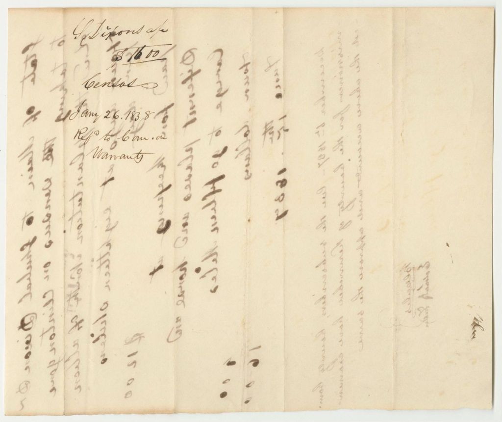 Miniature of Account of Shubal Dixon for Taking a Census in Part of Kennebec County