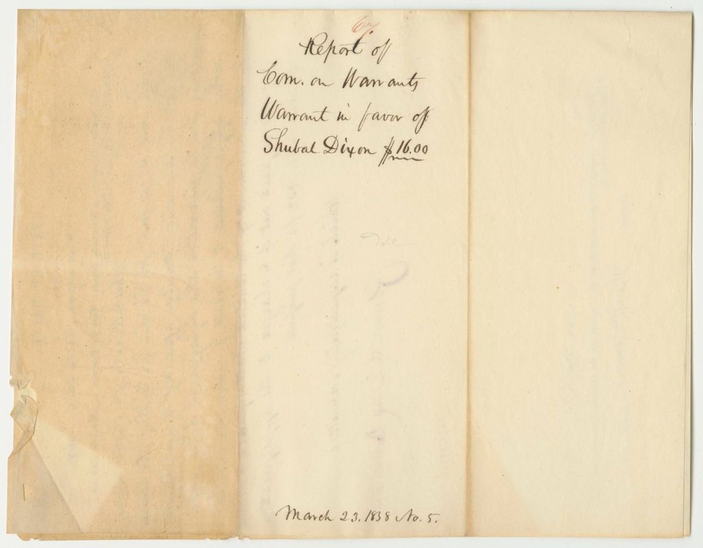 Miniature of Report 67: Warrant in Favor of Shubal Dixon for Taking a Census in Part of Kennebec County