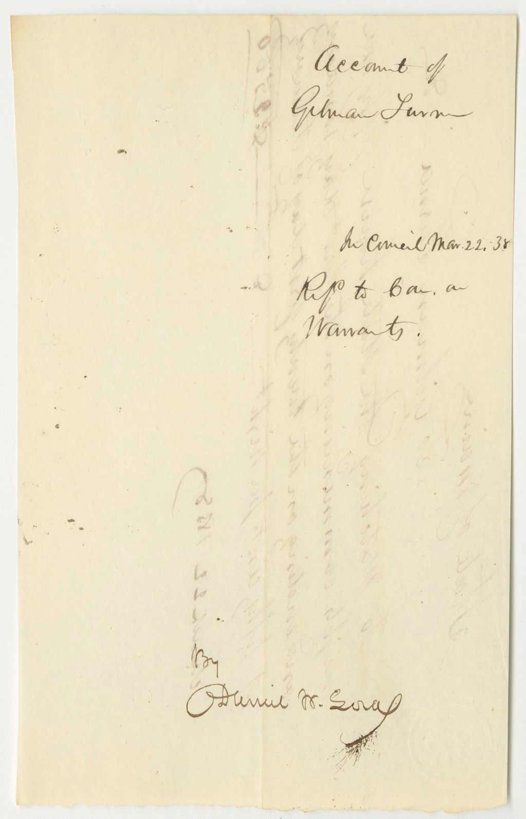 Miniature of Account of Gilman Turner for Watching the State House
