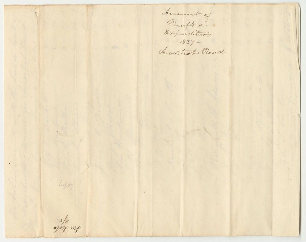 Miniature of Ira Fish's Account with the Land Agents of Massachusetts and Maine, for Expenses Working on the Aroostook Road