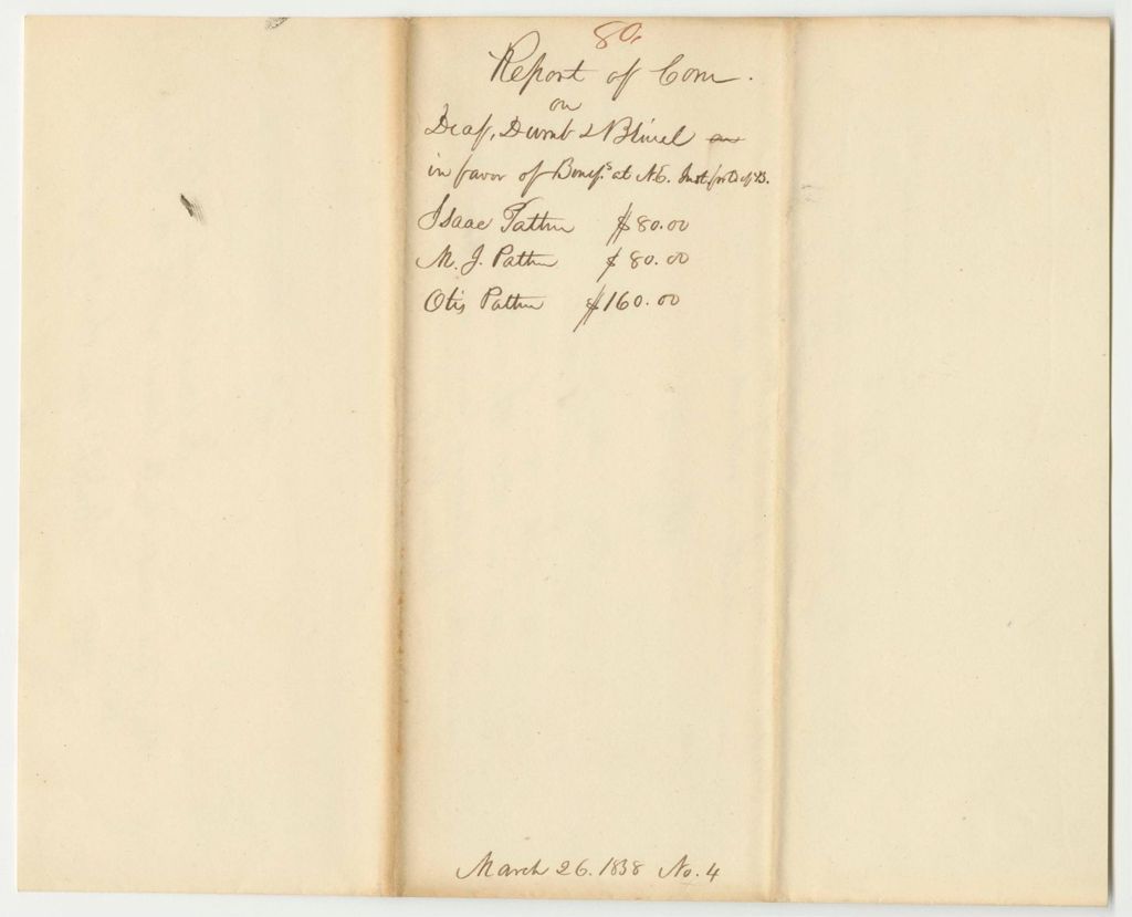 Miniature of Report 80: Report that Isaac Patten, Mary Jane Patten, and Otis Patten be Continued at the New England Institute for The Blind