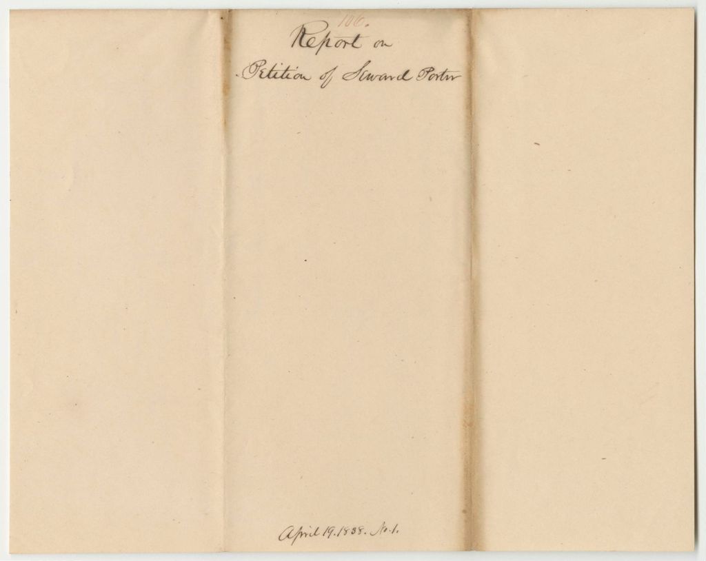 Miniature of Report 106: Report on a Petition of Seward Porter Regarding the State Lottery
