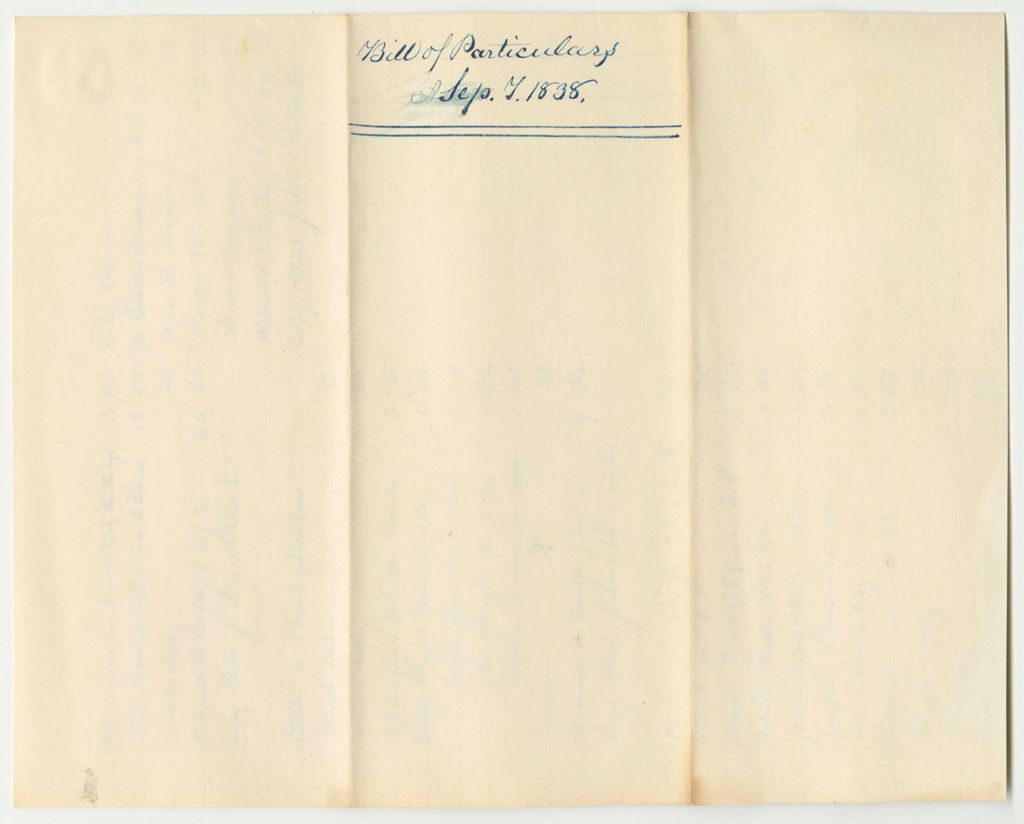 Miniature of Bill of Particulars to Accompany Bill of Whole Amount of Costs in Criminal Prosecutions at the September Term of the Supreme Judicial Court, 1838