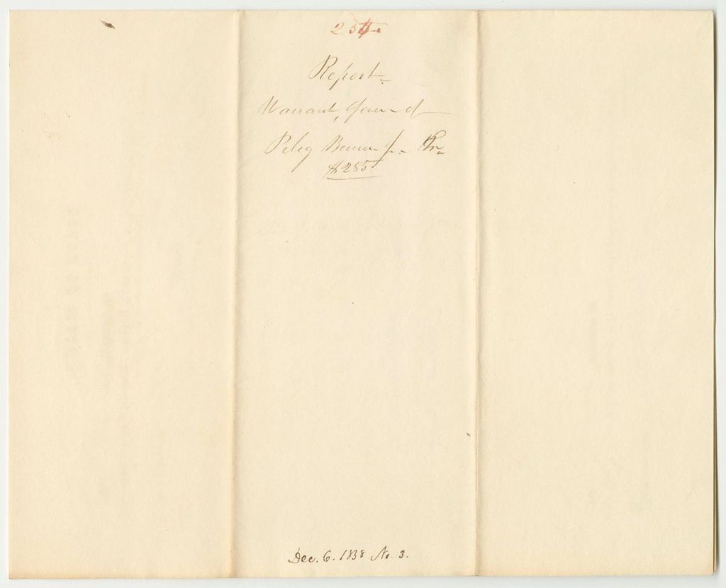 Miniature of Report 255: Warrant in Favor of Peleg Benson Jr., Treasurer of the Kennebec County Agricultural Society