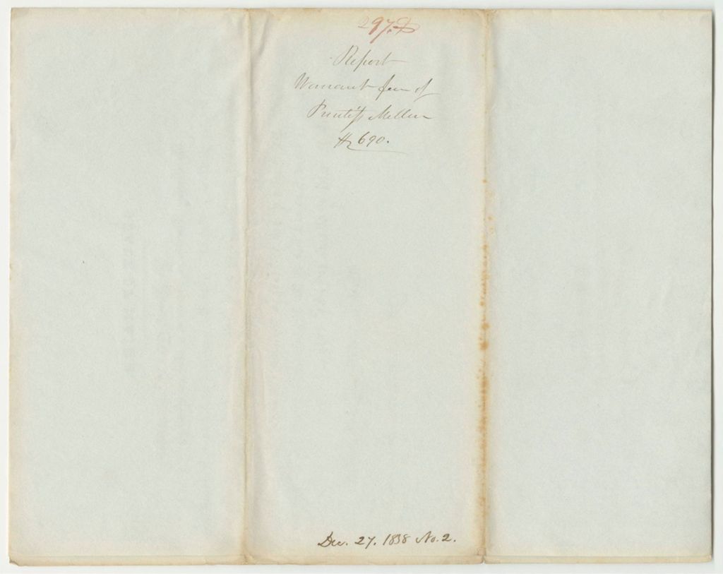 Miniature of Report 297: Warrant in Favor of Prentiss Mellen, One of the Commissioners for Revising the Laws of Maine