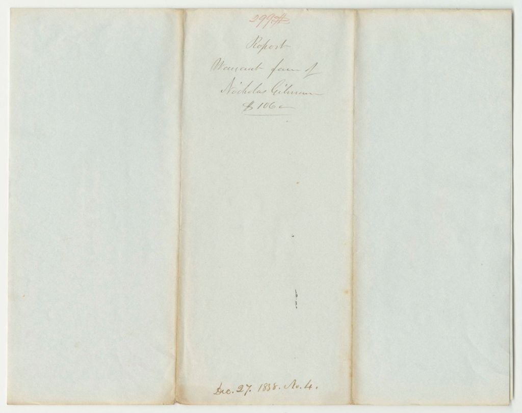 Miniature of Report 299: Warrant in Favor of Nicholas Gilman, Clerk for Revising the Laws