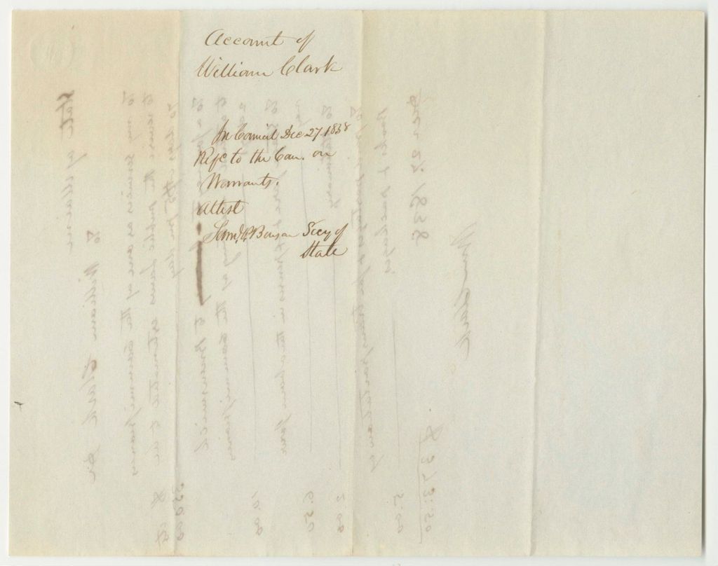 Miniature of Account of William Clark, for Services Revising the Laws of Maine