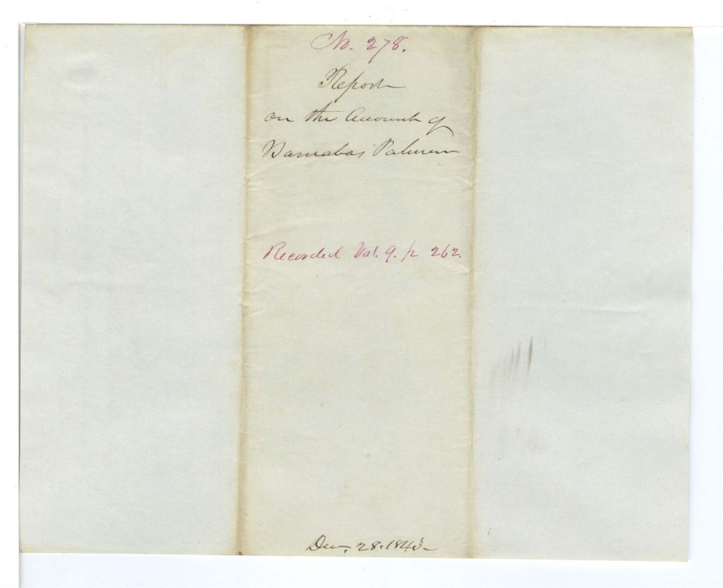 Miniature of Report on the Account of Barnabas Palmer