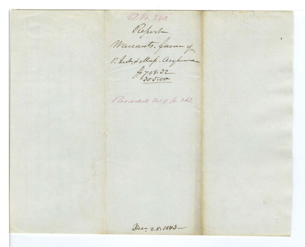 Miniature of Report on the Warrants in Favor of the Perkins Institute
