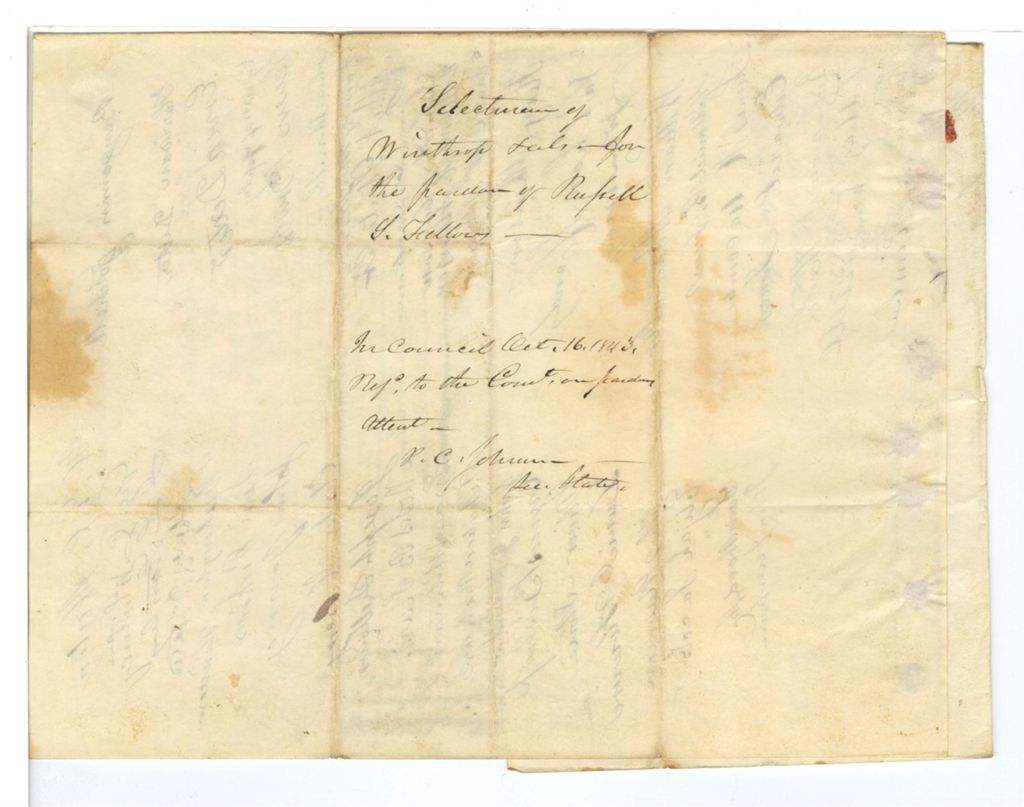 Miniature of Petition of the Selectmen of Winthrop and other for the Pardon of Russel S. Fellows