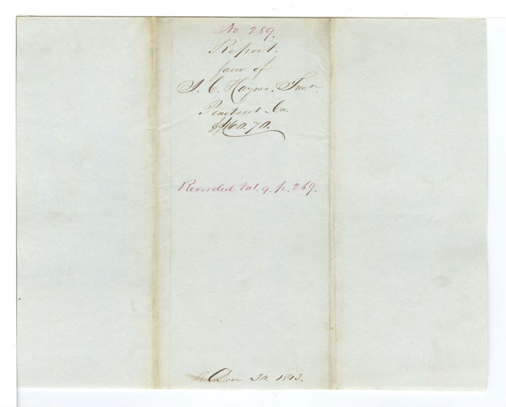 Miniature of Report in Favor of J. C. Haynes, Treasurer of Penobscot County