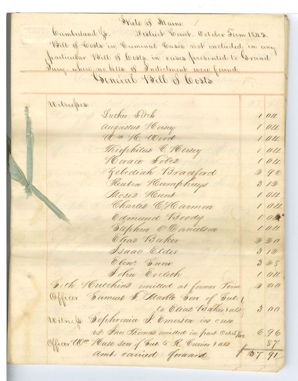 Miniature of General Bill of Costs