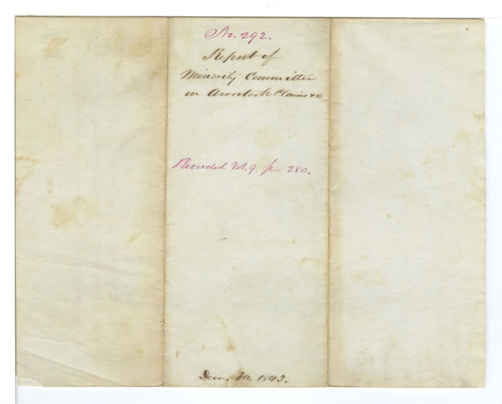 Miniature of Report of the Minority Committee on Aroostook Claims