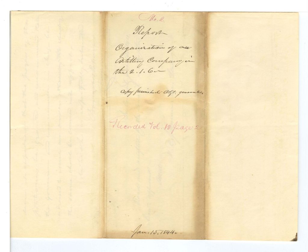 Miniature of Report on the organization of an artillery company in the 2nd Brigade 6th Division