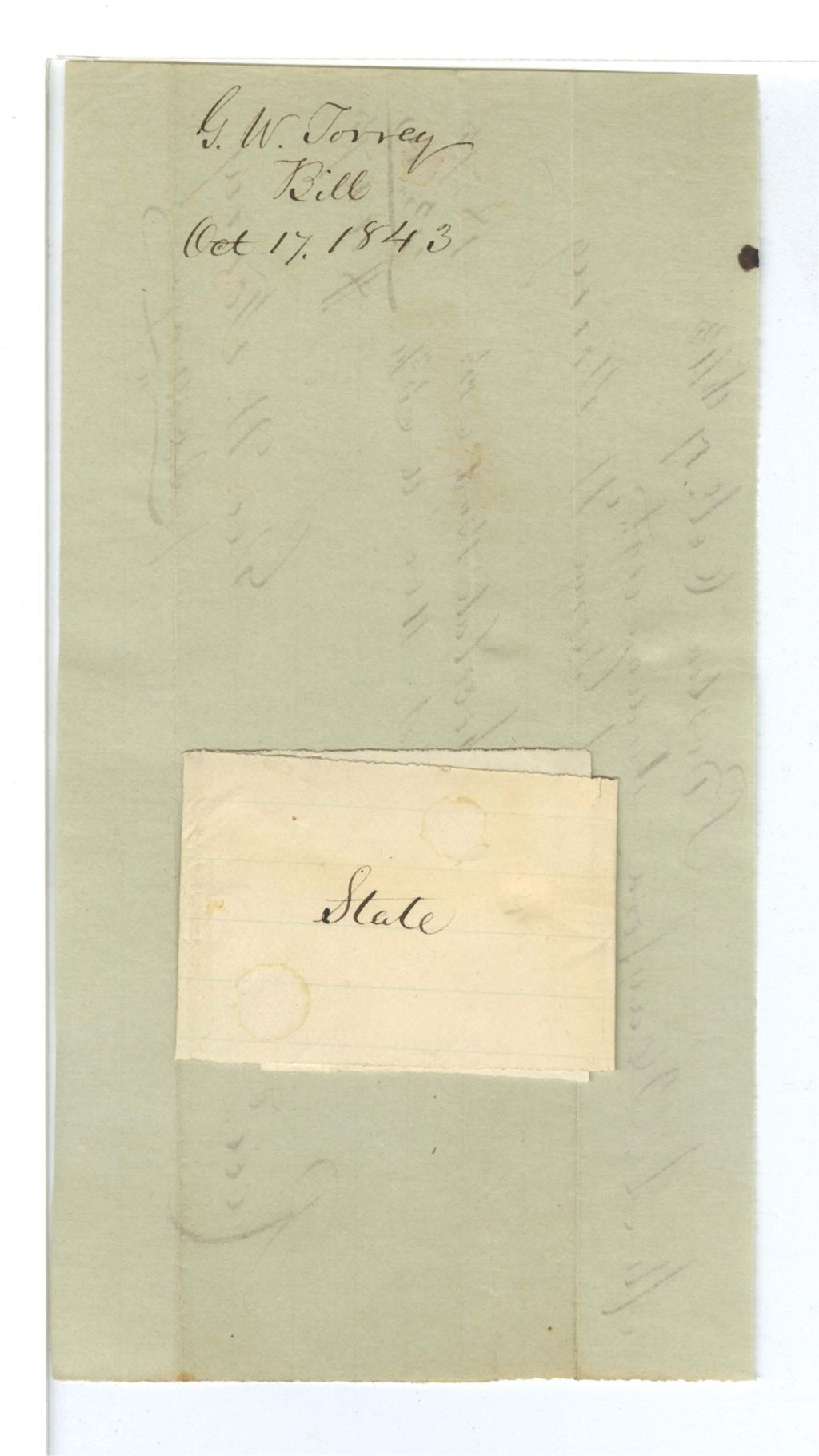 Miniature of G. W. Torrey Bill