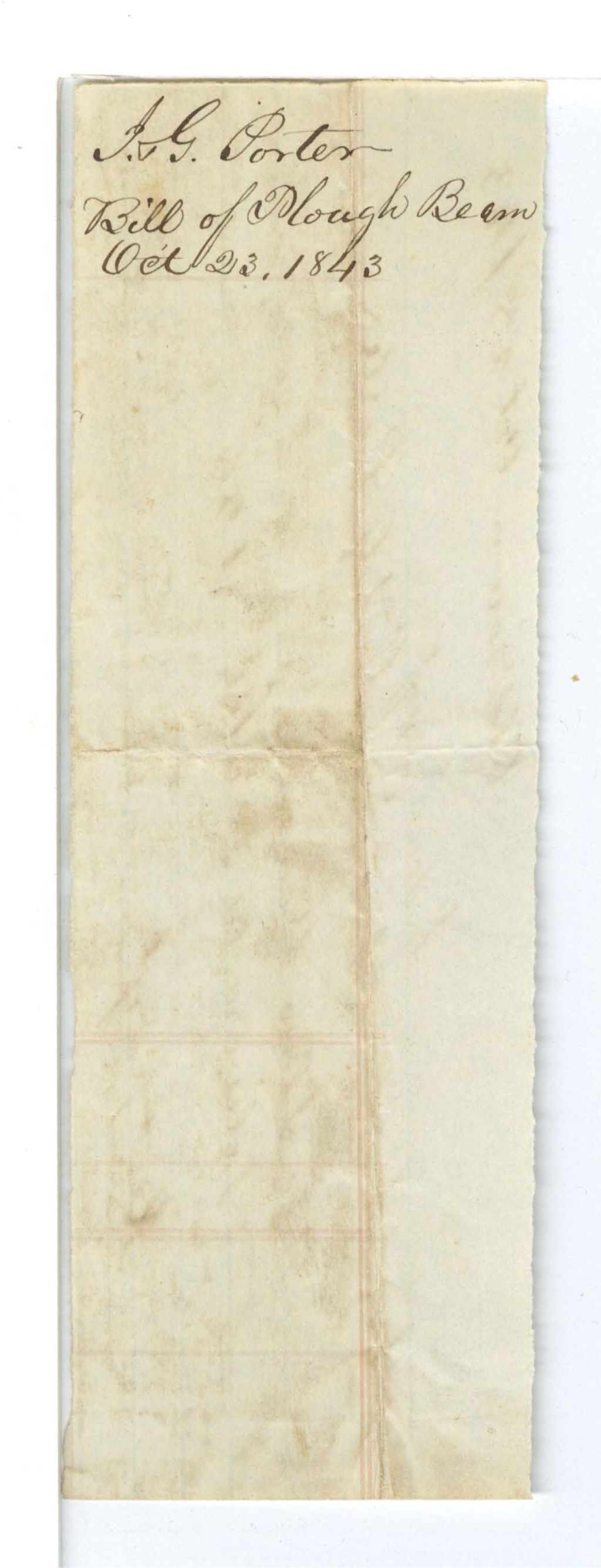 Miniature of J. G. Porter, Bill of Plough Beam