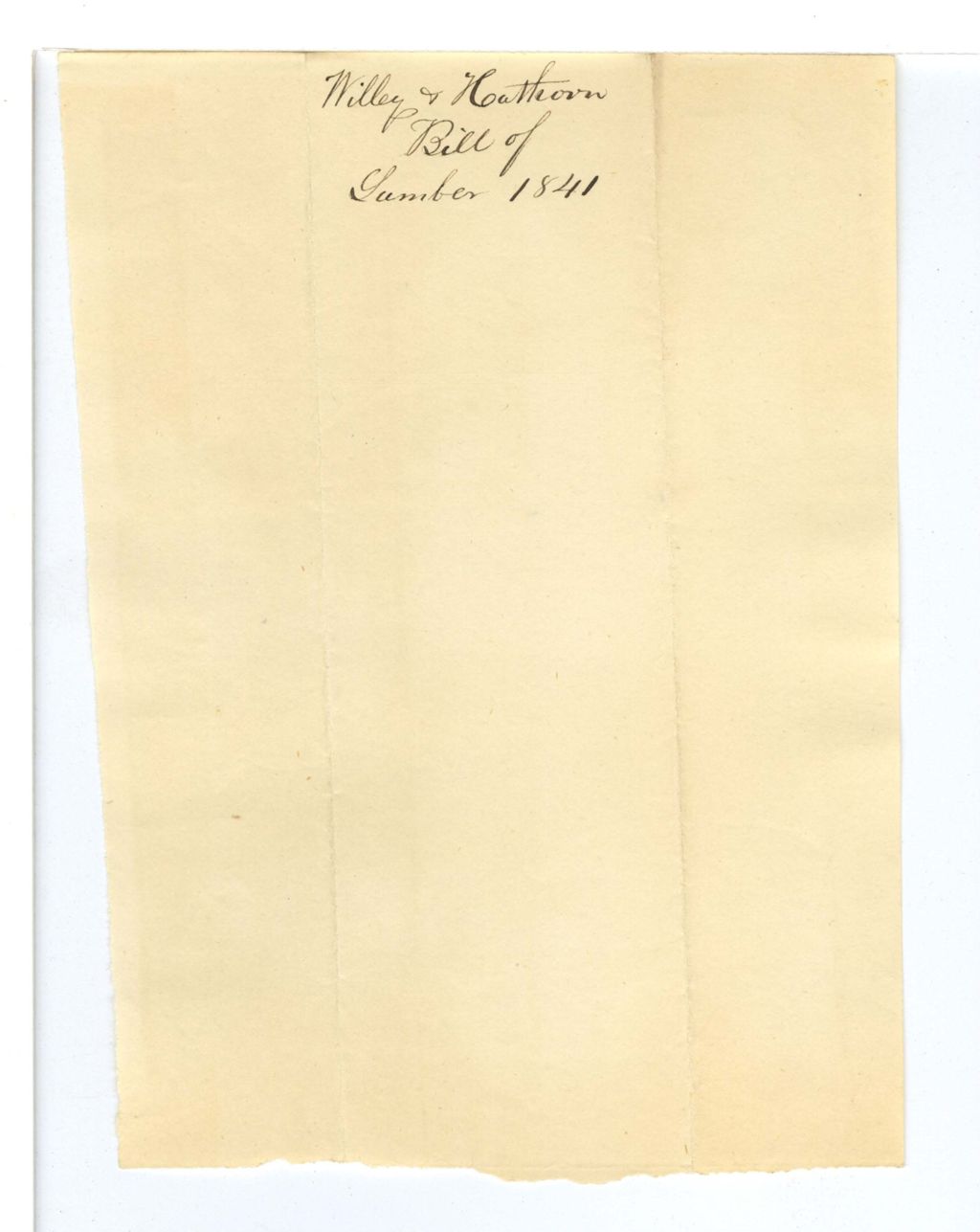 Miniature of Willey and Hathorn, Bill of Lumber