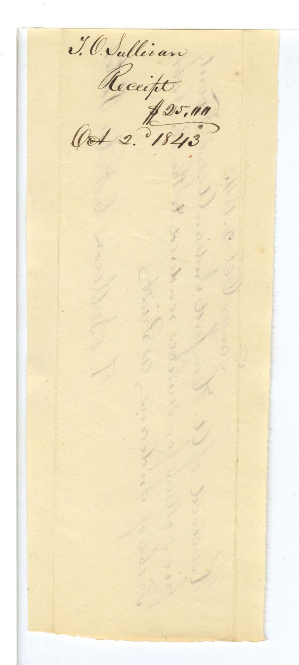 Miniature of J. O. Sullivan Receipt