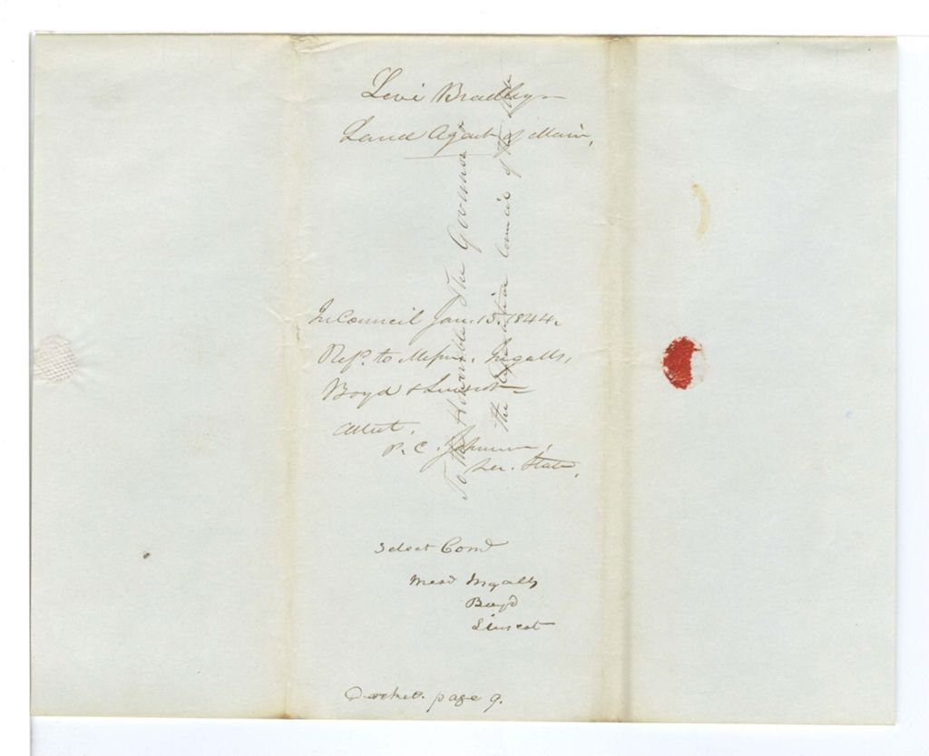 Miniature of Request for authorization to compound debt, Levi Bradley