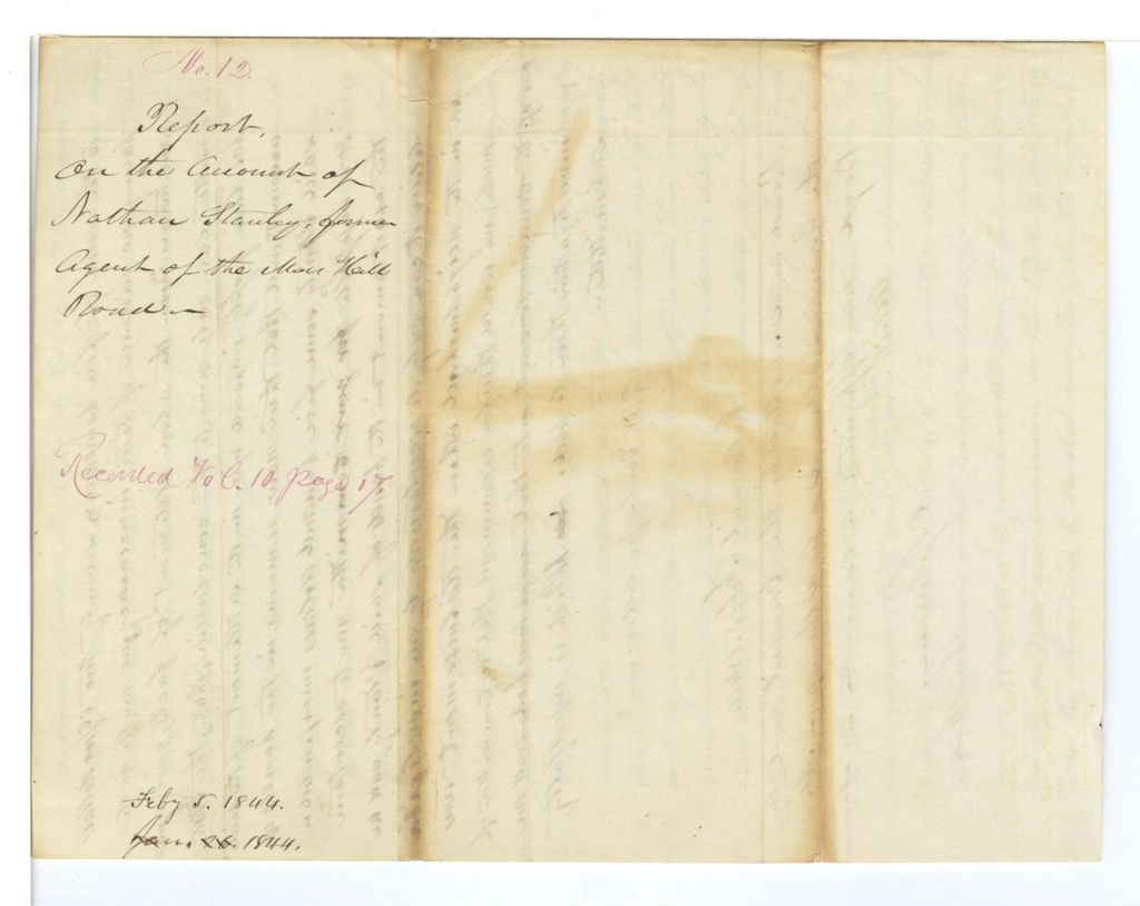 Miniature of Report on the account of Nathan Stanley, former agent of the Mars Hill Road