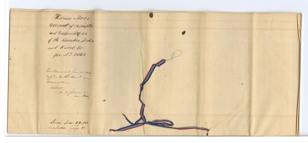 Miniature of Receipts and Disbursements of the Kennebec Locks and Canal Company