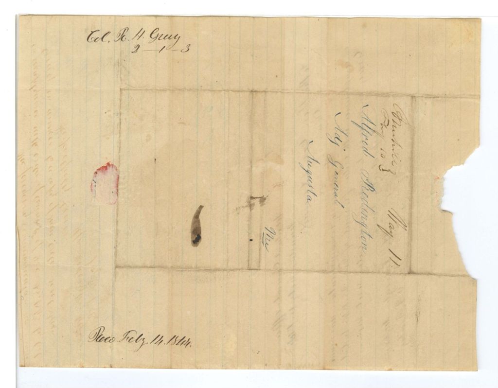 Miniature of Report of R. H. Gray in favor of James Combs of Brooksville for the position of captain of the B Company of the 2nd Reg 1st Brig 3rd Div
