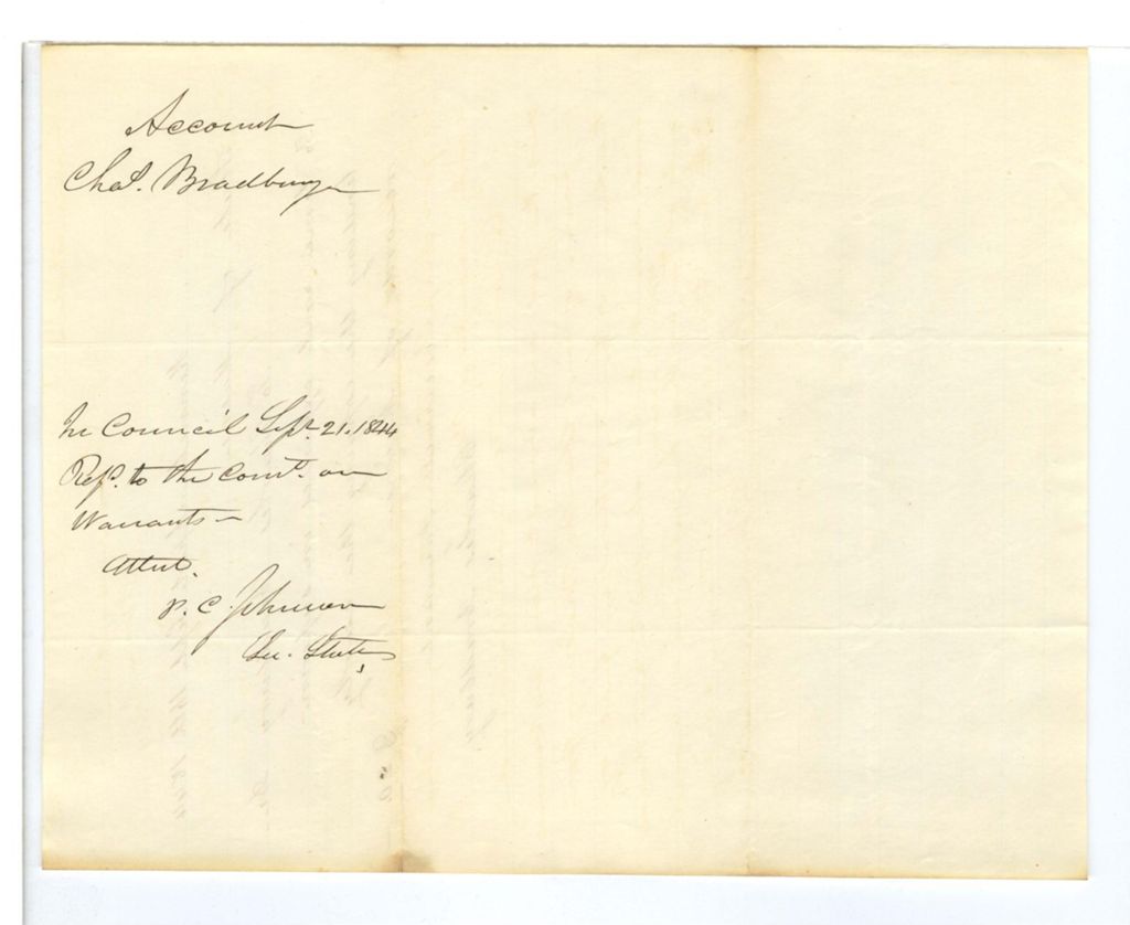 Miniature of Account of Charles Bradbury