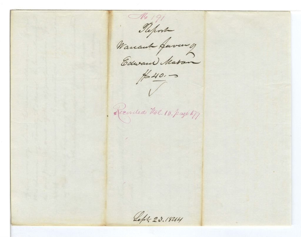 Miniature of Report 191: Report on the warrant in favor of Edward Mason for prosecuting Ebenezer D. Niles of Portland for counterfeiting
