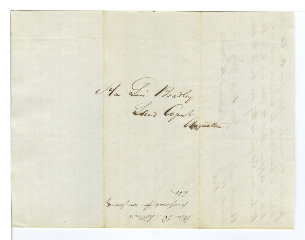 Miniature of Communication of Levi Bradley regarding Rufus Dwinel