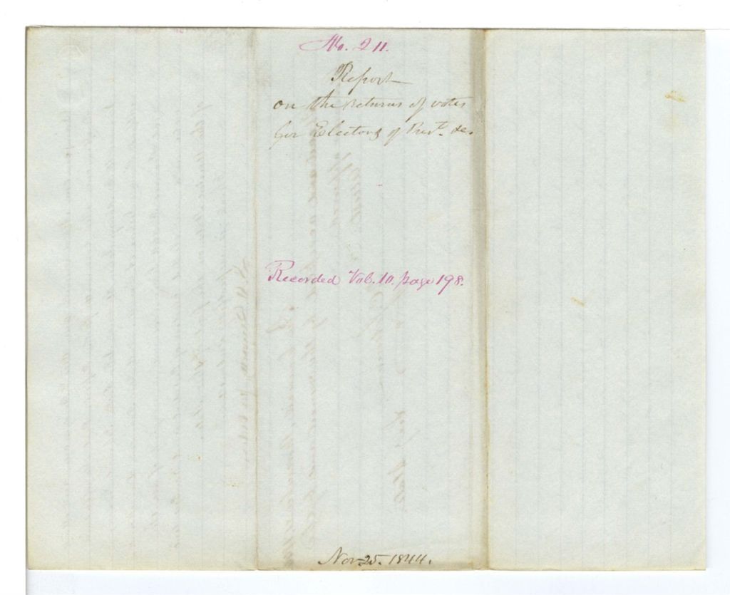 Miniature of Report 211: Report on the return of votes for Electors of the President, etc.