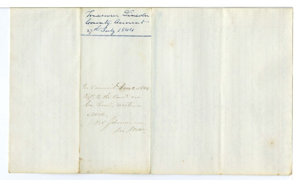 Miniature of Treasurer of Lincoln County Account
