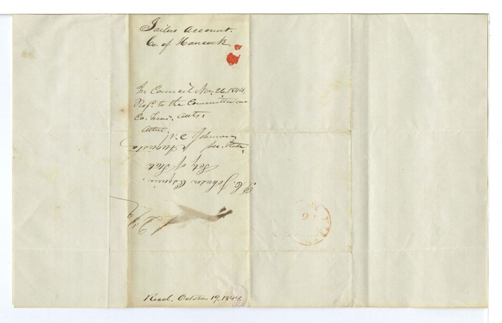 Miniature of Jailer's Account, County of Hancock
