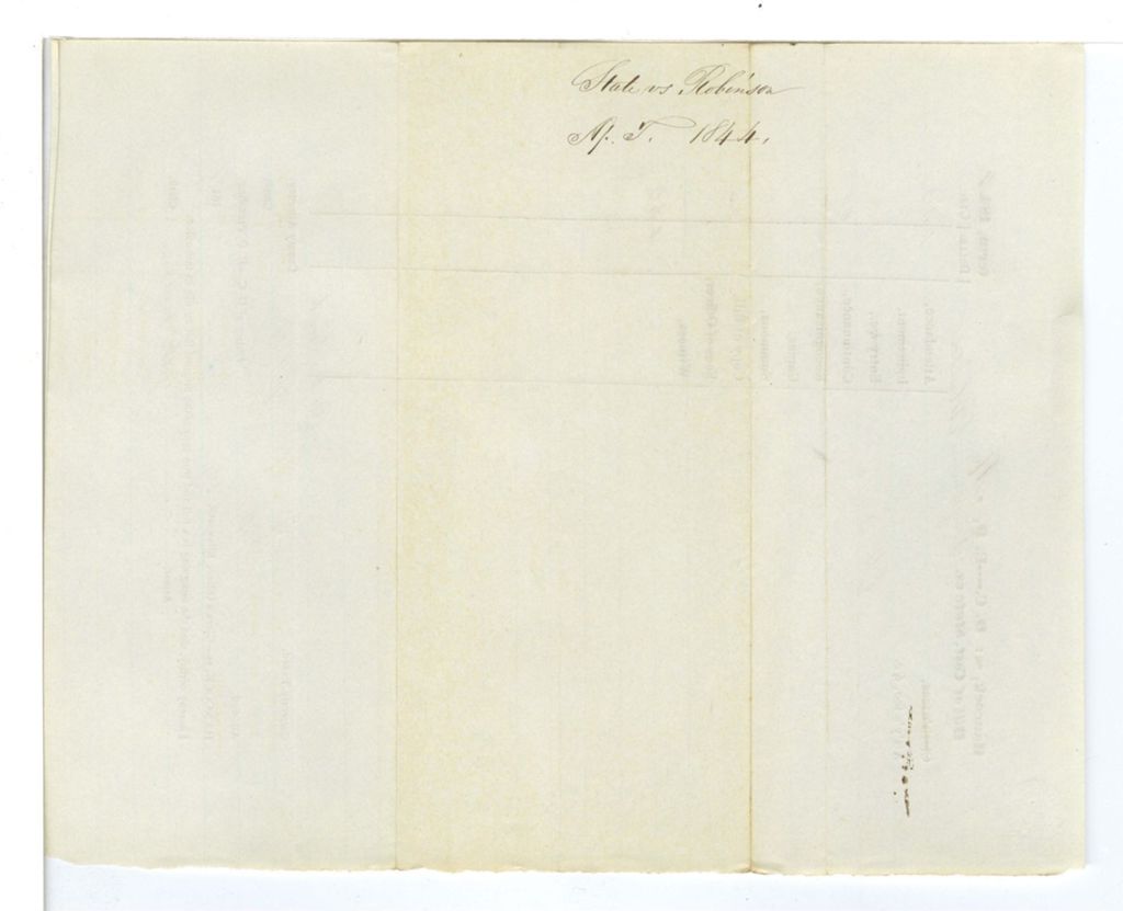 Miniature of Bill of Cost, State vs. Benjamin Robinson