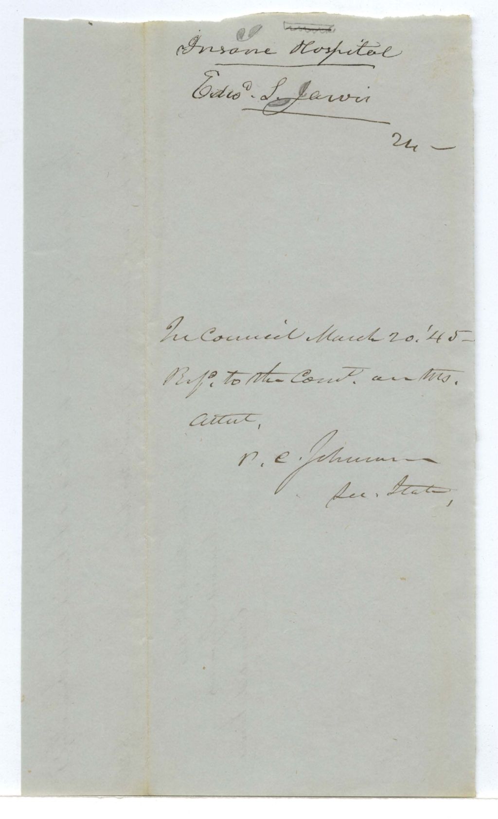 Miniature of Voucher, Edward S. Jarvis