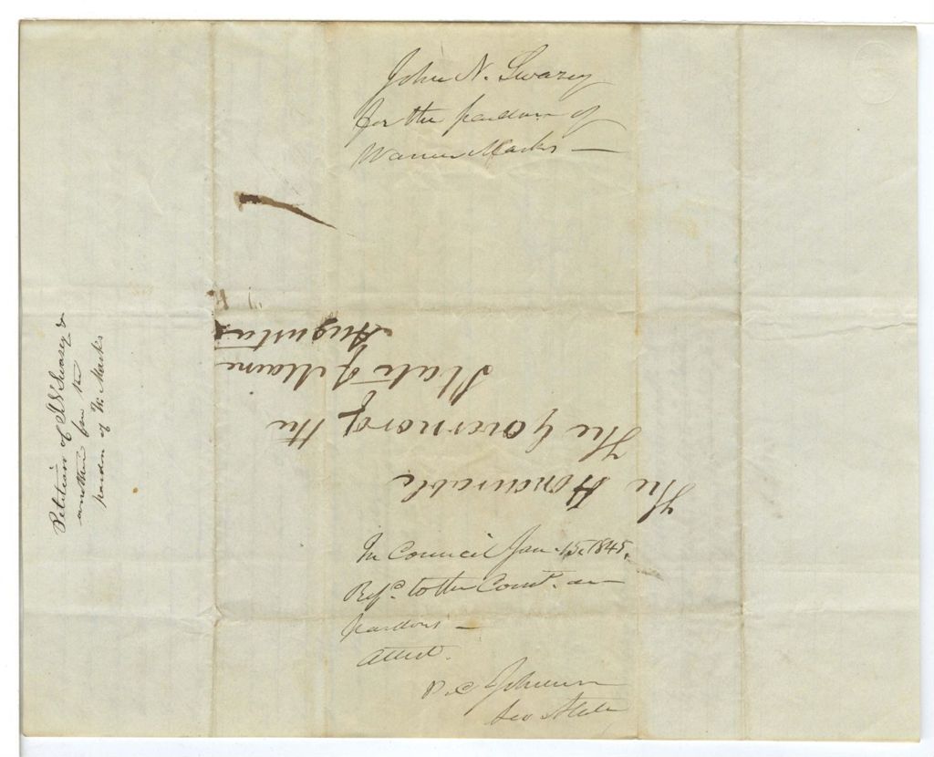 Miniature of Petition of John N. Swazey for the pardon of Warren Marks