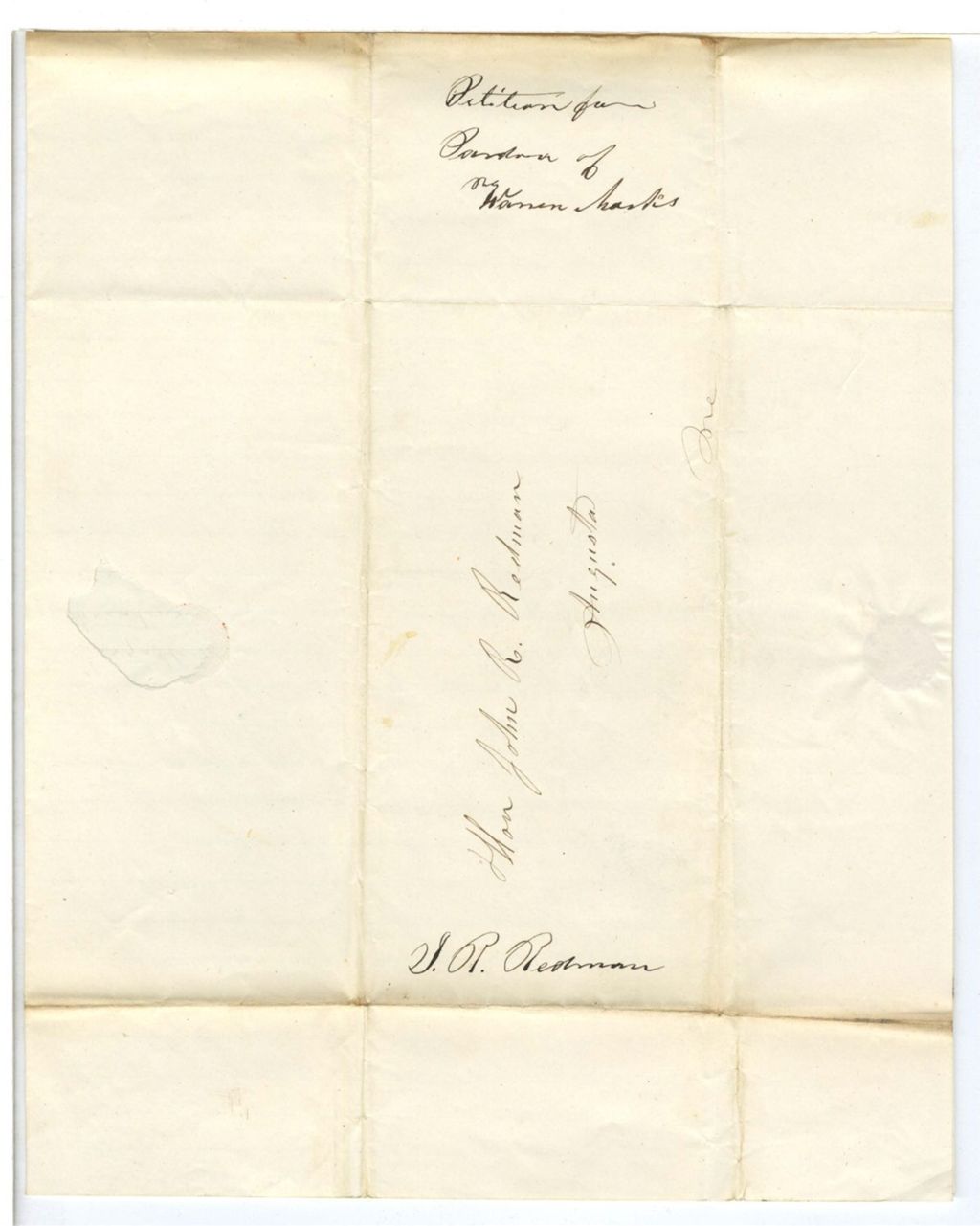 Miniature of Petition of the pardon of Warren Marks