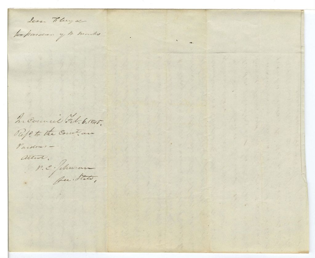 Miniature of Petition of Jesse Floyd for the pardon of Warren Marks