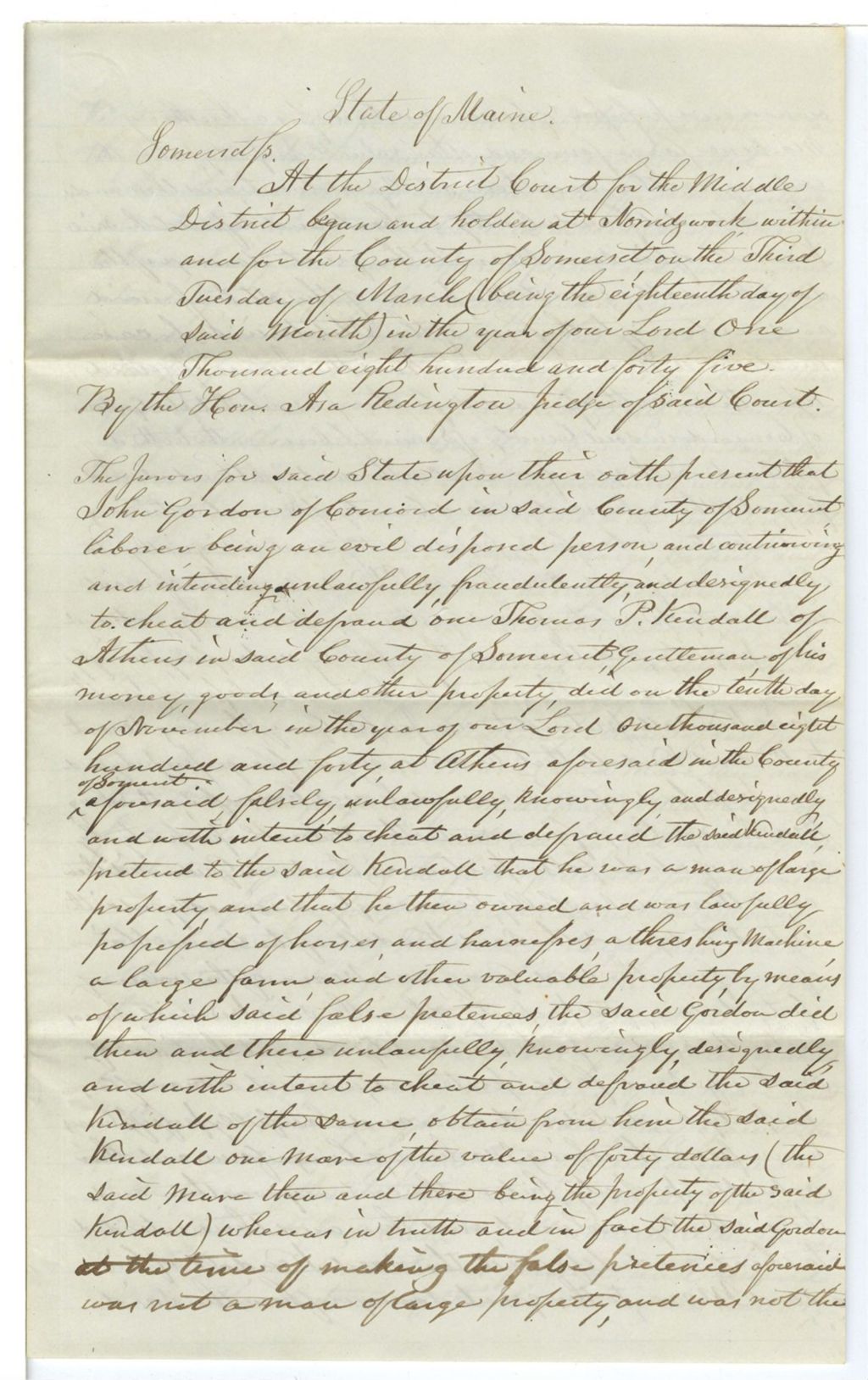 Miniature of Copy of judgement, John Gordon