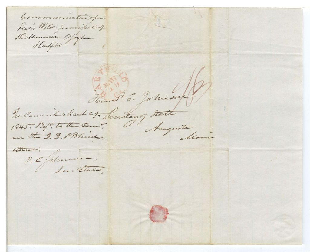 Miniature of Communication from Lewis Weld, Principal of the American Asylum