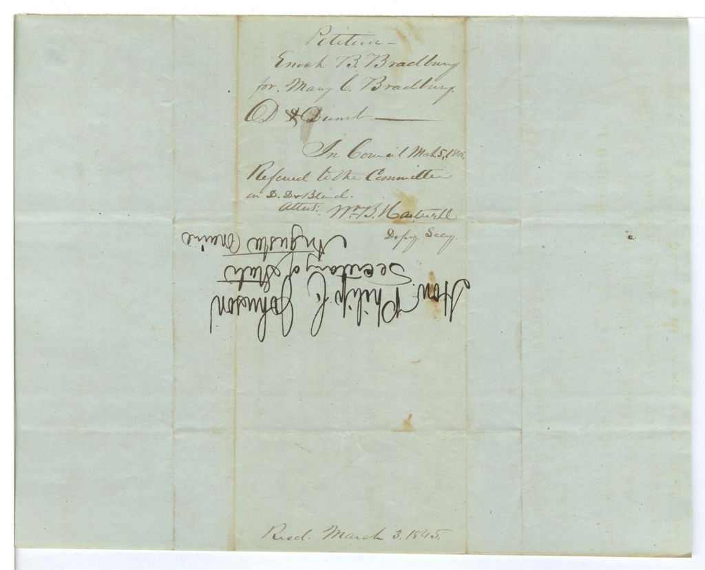 Miniature of Petition of Enoch B. Bradley for Mary C. Bradley