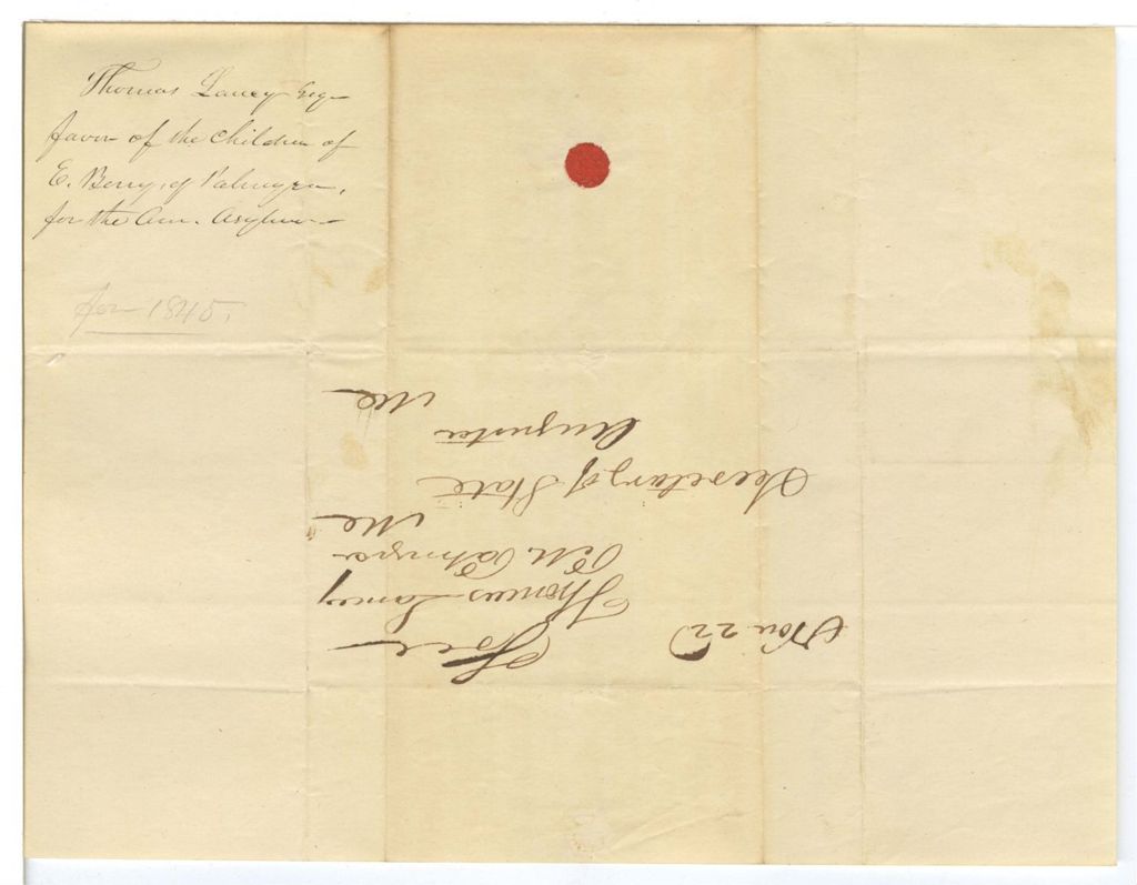 Miniature of Thomas Lacey Esq. in favor of the children of E. [Beny?]