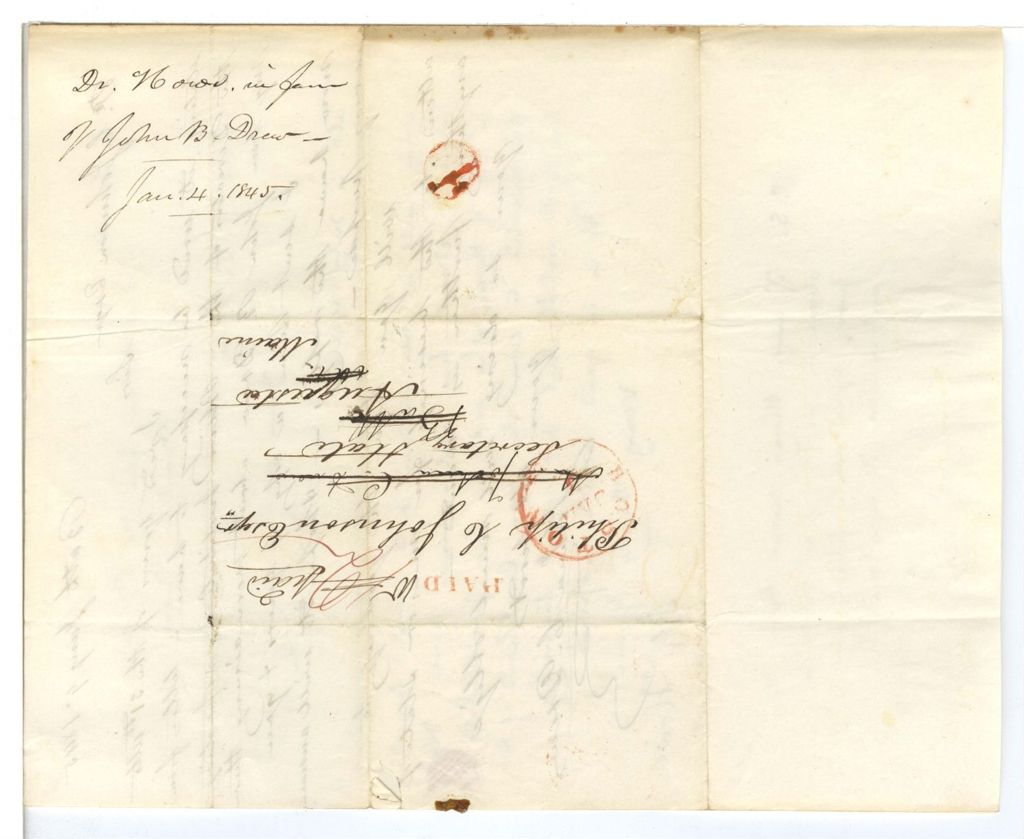 Miniature of Director S. G. Howe in favor of John B. Drew