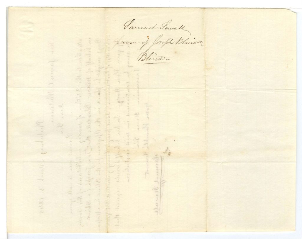Miniature of Petition of Samuel Sewall in favor of Joseph [Blaisdell?]
