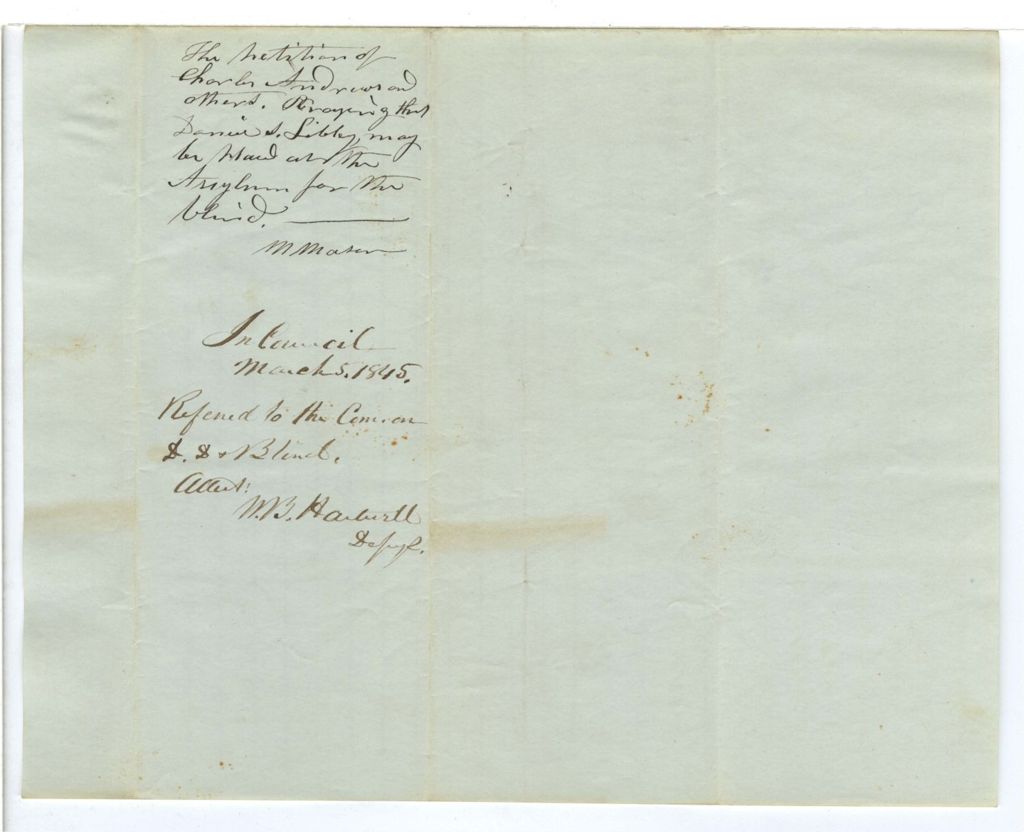 Miniature of Petition of Charles Andrews and others in favor of Daniel S. Libby