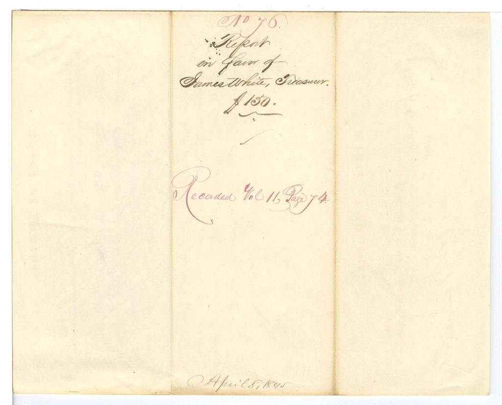 Miniature of Report 76: Report on the warrant in favor of James White, State Treasurer, for binding and roll of accounts